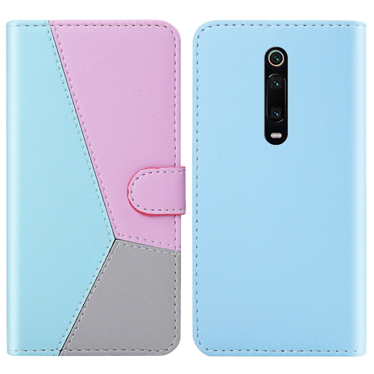 For Xiaomi Redmi K20 Pro / K20 Tricolor Stitching Horizontal Flip TPU + PU Leather Case with Holder & Card Slots & Wallet