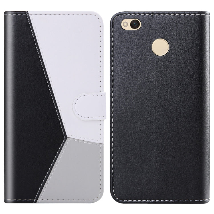 For Xiaomi Redmi 4X Tricolor Stitching Horizontal Flip TPU + PU Leather Case with Holder & Card Slots & Wallet