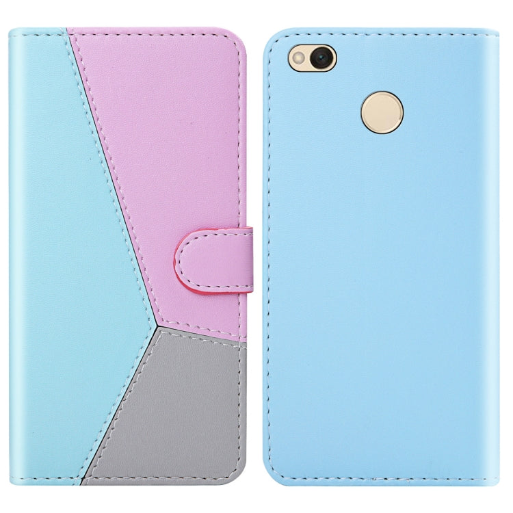 For Xiaomi Redmi 4X Tricolor Stitching Horizontal Flip TPU + PU Leather Case with Holder & Card Slots & Wallet