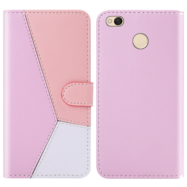 For Xiaomi Redmi 4X Tricolor Stitching Horizontal Flip TPU + PU Leather Case with Holder & Card Slots & Wallet