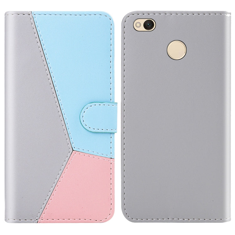 For Xiaomi Redmi 4X Tricolor Stitching Horizontal Flip TPU + PU Leather Case with Holder & Card Slots & Wallet