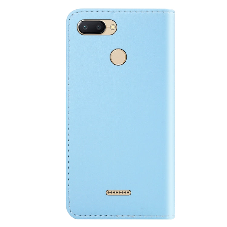 For Xiaomi Redmi 6 / 6A Tricolor Stitching Horizontal Flip TPU + PU Leather Case with Holder & Card Slots & Wallet