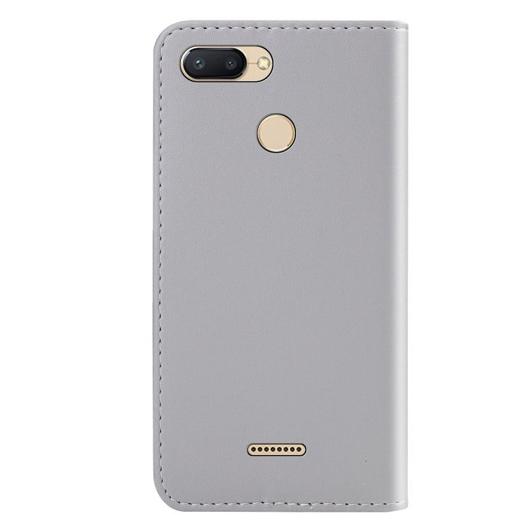 For Xiaomi Redmi 6 / 6A Tricolor Stitching Horizontal Flip TPU + PU Leather Case with Holder & Card Slots & Wallet