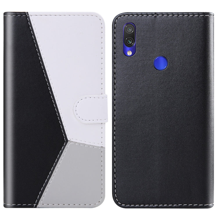 For Xiaomi Redmi 7 Tricolor Stitching Horizontal Flip TPU + PU Leather Case with Holder & Card Slots & Wallet