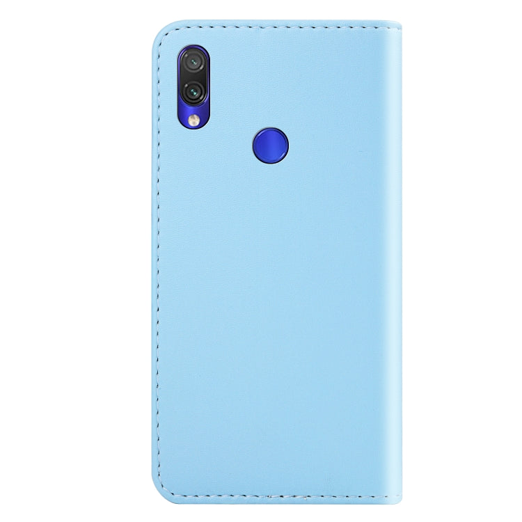 For Xiaomi Redmi 7 Tricolor Stitching Horizontal Flip TPU + PU Leather Case with Holder & Card Slots & Wallet