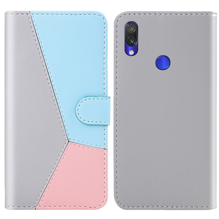 For Xiaomi Redmi 7 Tricolor Stitching Horizontal Flip TPU + PU Leather Case with Holder & Card Slots & Wallet