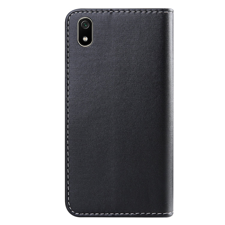 For Xiaomi Redmi 7A Tricolor Stitching Horizontal Flip TPU + PU Leather Case with Holder & Card Slots & Wallet