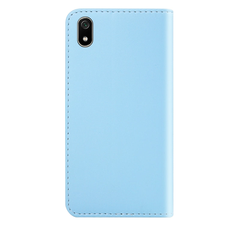 For Xiaomi Redmi 7A Tricolor Stitching Horizontal Flip TPU + PU Leather Case with Holder & Card Slots & Wallet