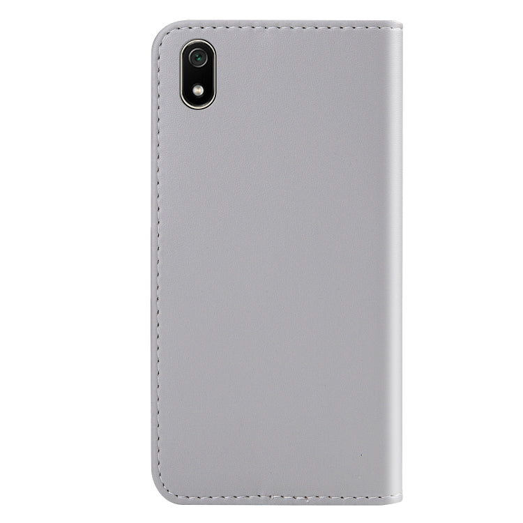 For Xiaomi Redmi 7A Tricolor Stitching Horizontal Flip TPU + PU Leather Case with Holder & Card Slots & Wallet