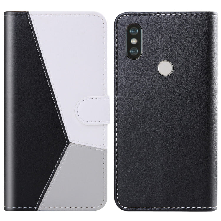 For Xiaomi Redmi Note 5 Pro Tricolor Stitching Horizontal Flip TPU + PU Leather Case with Holder & Card Slots & Wallet