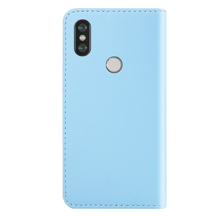 For Xiaomi Redmi Note 6 Pro Tricolor Stitching Horizontal Flip TPU + PU Leather Case with Holder & Card Slots & Wallet