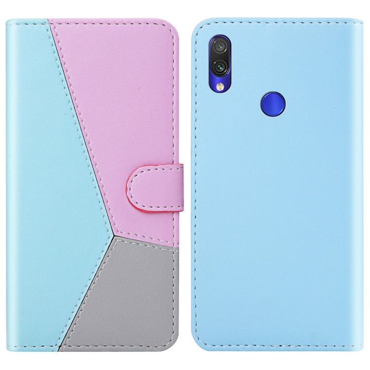 For Xiaomi Redmi Note 7 Pro Tricolor Stitching Horizontal Flip TPU + PU Leather Case with Holder & Card Slots & Wallet