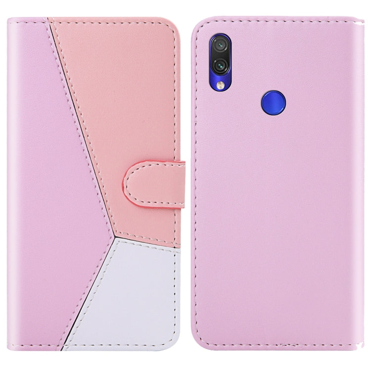 For Xiaomi Redmi Note 7 Pro Tricolor Stitching Horizontal Flip TPU + PU Leather Case with Holder & Card Slots & Wallet