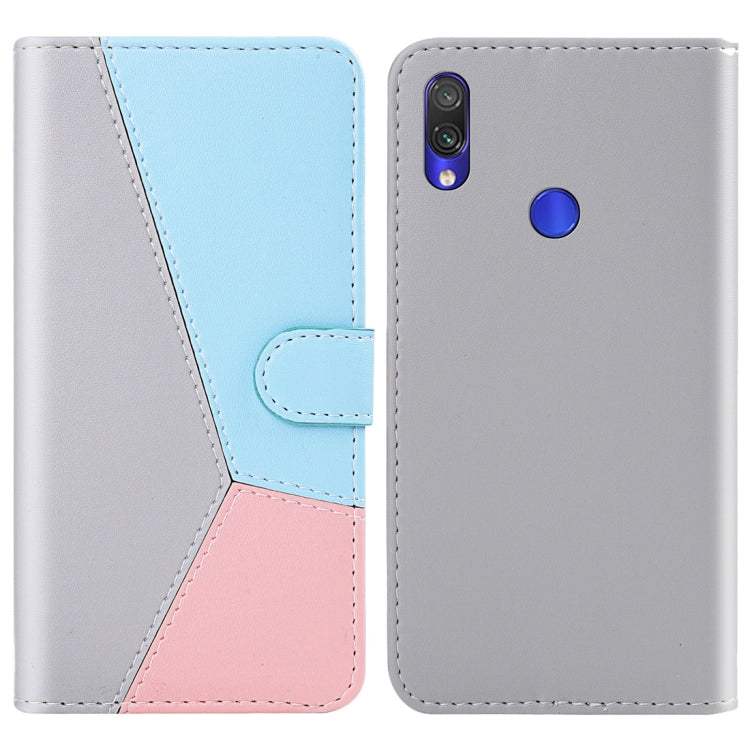 For Xiaomi Redmi Note 7 Pro Tricolor Stitching Horizontal Flip TPU + PU Leather Case with Holder & Card Slots & Wallet