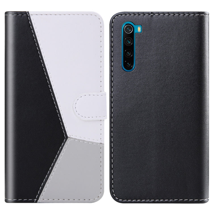 For Xiaomi Redmi Note 8 Tricolor Stitching Horizontal Flip TPU + PU Leather Case with Holder & Card Slots & Wallet