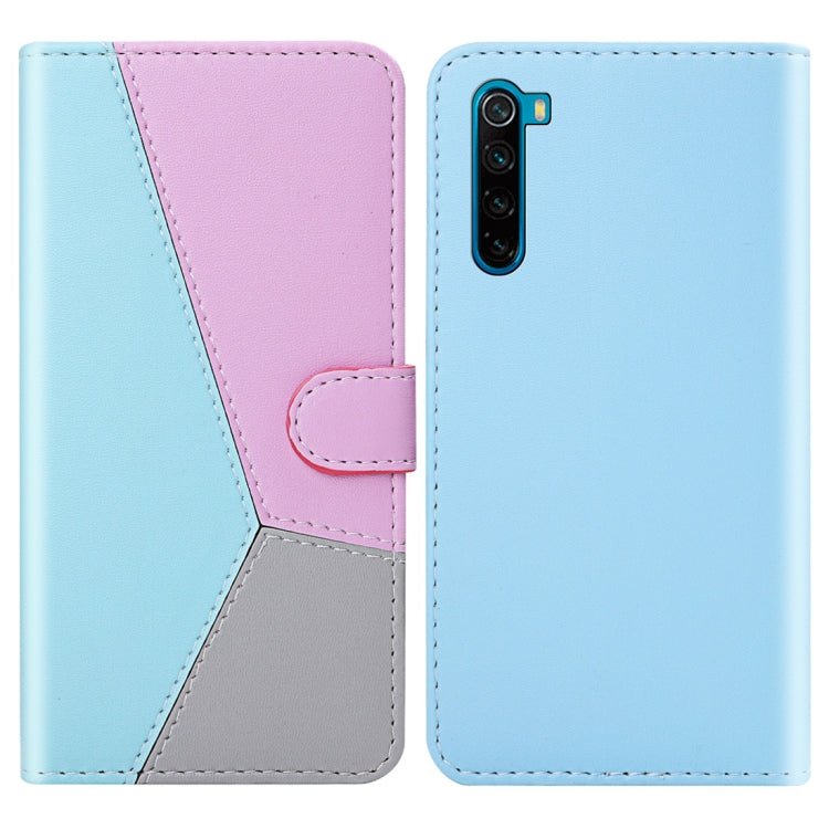 For Xiaomi Redmi Note 8 Tricolor Stitching Horizontal Flip TPU + PU Leather Case with Holder & Card Slots & Wallet