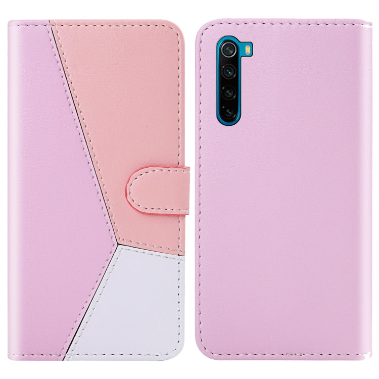 For Xiaomi Redmi Note 8 Tricolor Stitching Horizontal Flip TPU + PU Leather Case with Holder & Card Slots & Wallet