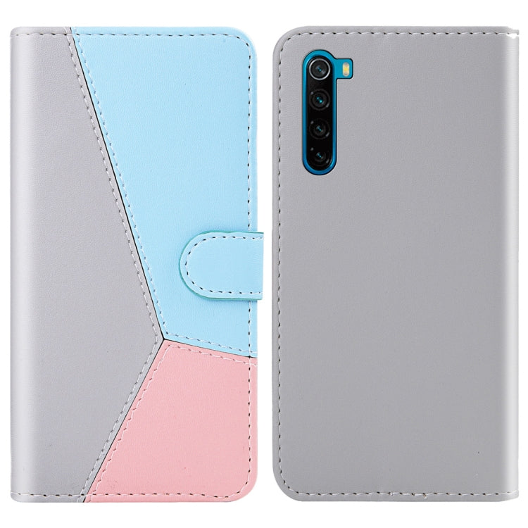 For Xiaomi Redmi Note 8 Tricolor Stitching Horizontal Flip TPU + PU Leather Case with Holder & Card Slots & Wallet