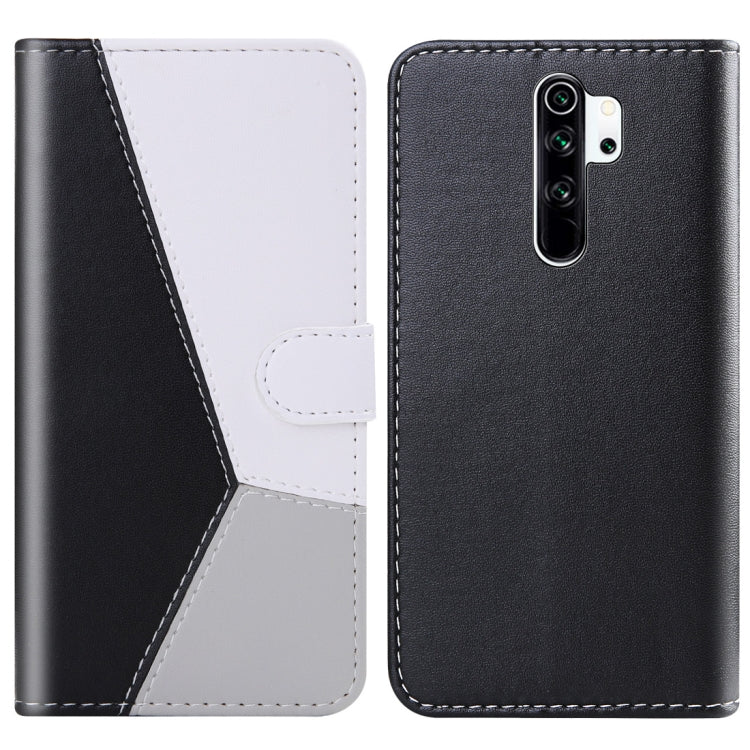 For Xiaomi Redmi Note 8 Pro Tricolor Stitching Horizontal Flip TPU + PU Leather Case with Holder & Card Slots & Wallet