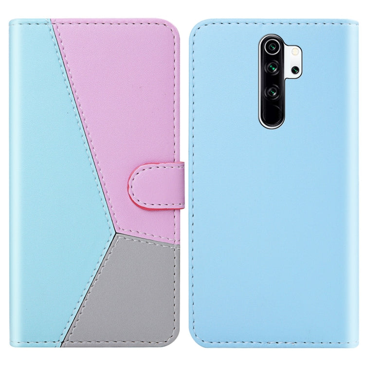 For Xiaomi Redmi Note 8 Pro Tricolor Stitching Horizontal Flip TPU + PU Leather Case with Holder & Card Slots & Wallet