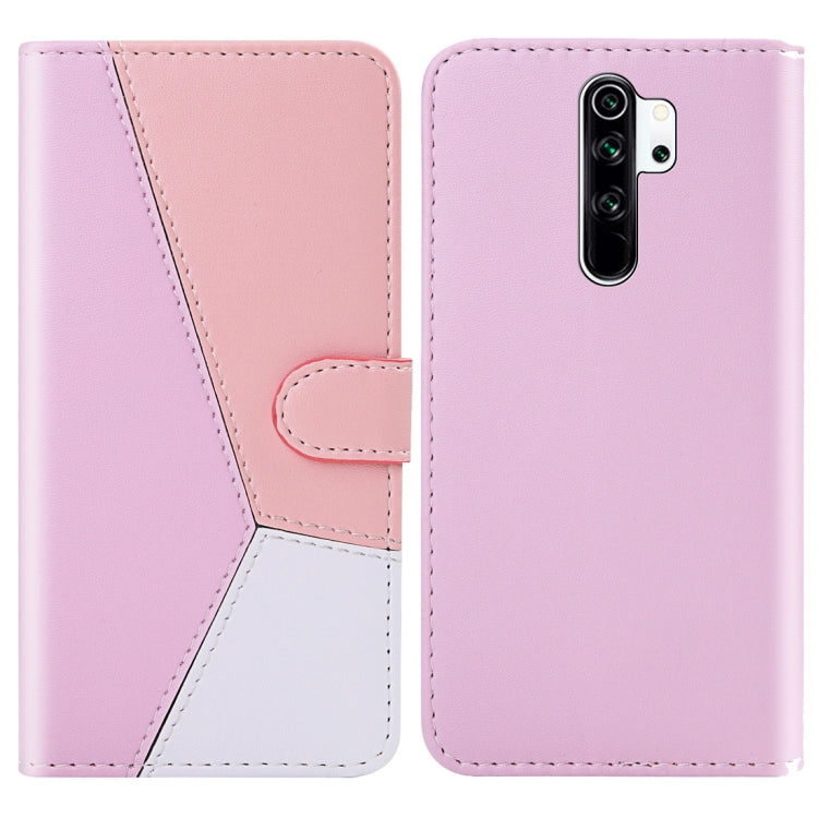 For Xiaomi Redmi Note 8 Pro Tricolor Stitching Horizontal Flip TPU + PU Leather Case with Holder & Card Slots & Wallet