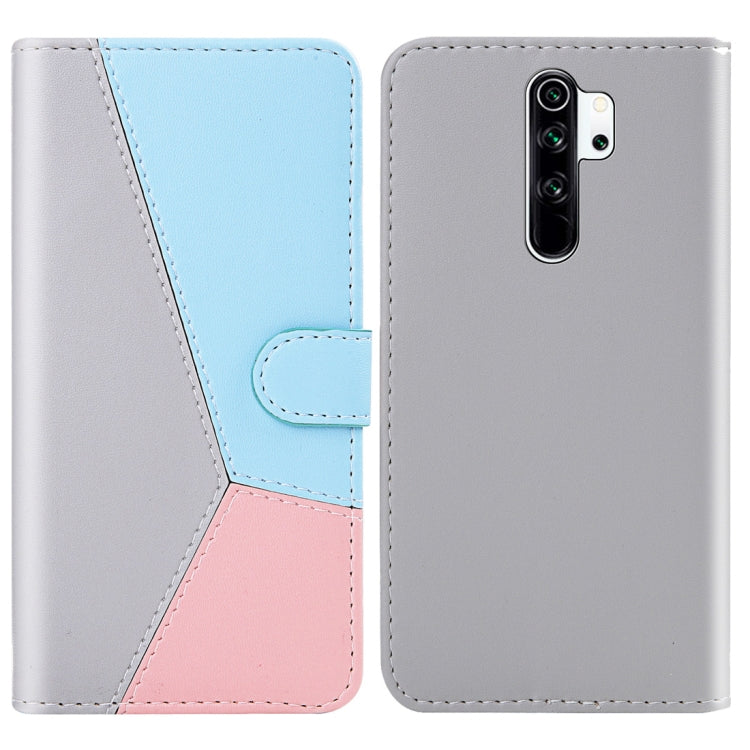 For Xiaomi Redmi Note 8 Pro Tricolor Stitching Horizontal Flip TPU + PU Leather Case with Holder & Card Slots & Wallet