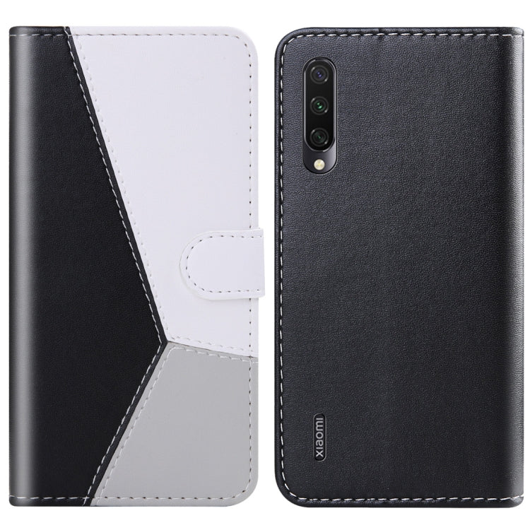 For Xiaomi Mi A3 / Mi CC9e Tricolor Stitching Horizontal Flip TPU + PU Leather Case with Holder & Card Slots & Wallet