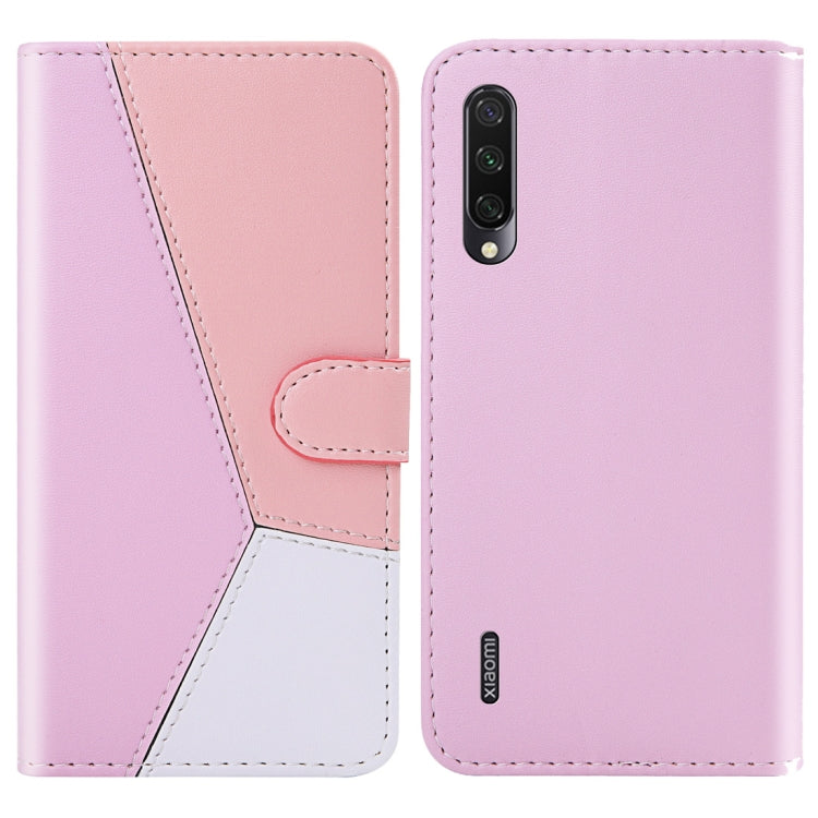 For Xiaomi Mi A3 / Mi CC9e Tricolor Stitching Horizontal Flip TPU + PU Leather Case with Holder & Card Slots & Wallet