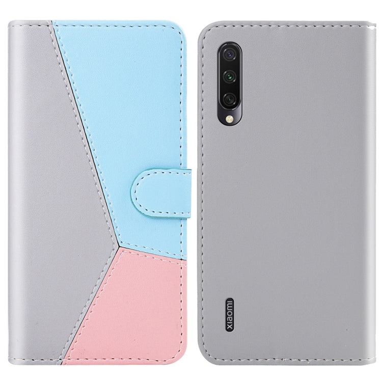 For Xiaomi Mi A3 / Mi CC9e Tricolor Stitching Horizontal Flip TPU + PU Leather Case with Holder & Card Slots & Wallet