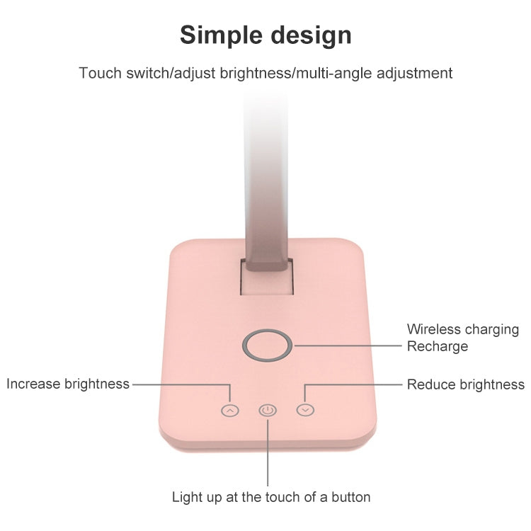 T01 10W Multi-function Aluminum Alloy Folding Touch Desk Lamp Mobile Phone Wireless Charger