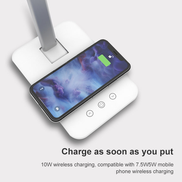 T01 10W Multi-function Aluminum Alloy Folding Touch Desk Lamp Mobile Phone Wireless Charger