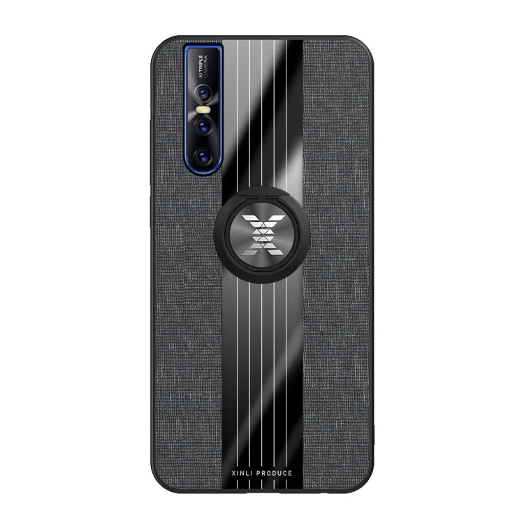 For Vivo S1 Pro XINLI Stitching Cloth Texture Shockproof TPU Protective Case with Ring Holder