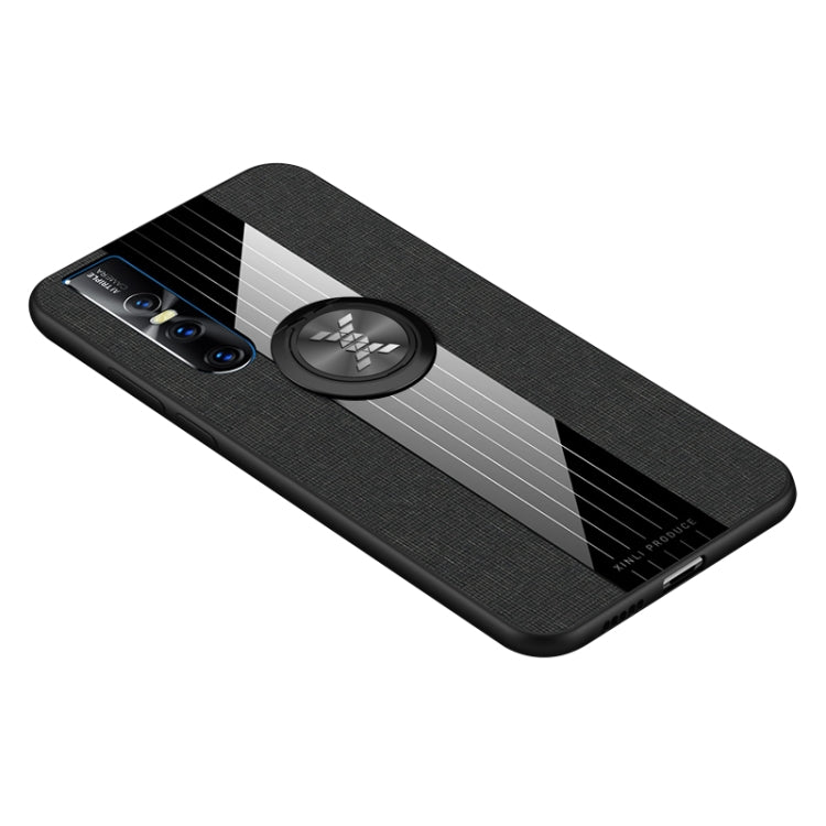 For Vivo S1 Pro XINLI Stitching Cloth Texture Shockproof TPU Protective Case with Ring Holder