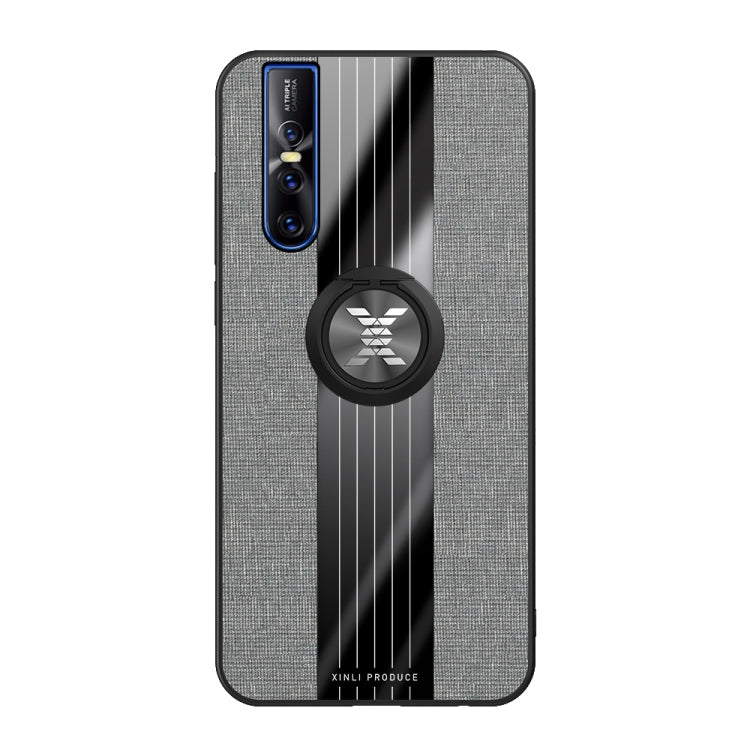 For Vivo S1 Pro XINLI Stitching Cloth Texture Shockproof TPU Protective Case with Ring Holder