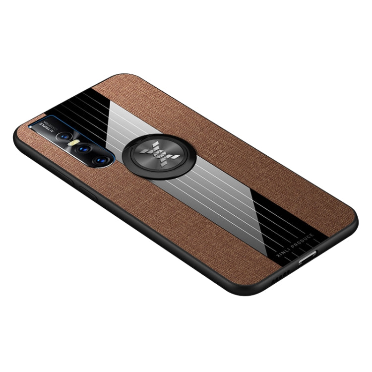 For Vivo S1 Pro XINLI Stitching Cloth Texture Shockproof TPU Protective Case with Ring Holder