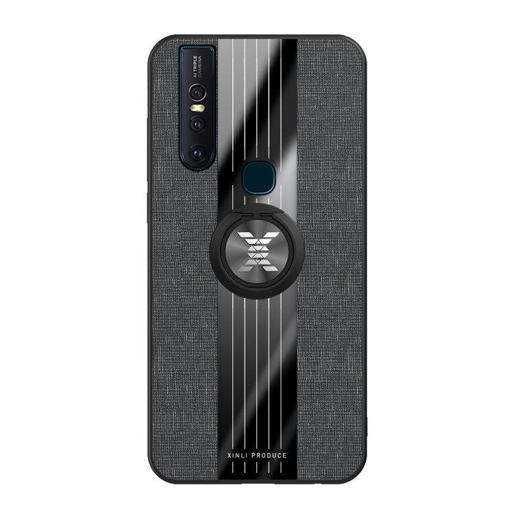 For Vivo S1 / V15 XINLI Stitching Cloth Texture Shockproof TPU Protective Case with Ring Holder