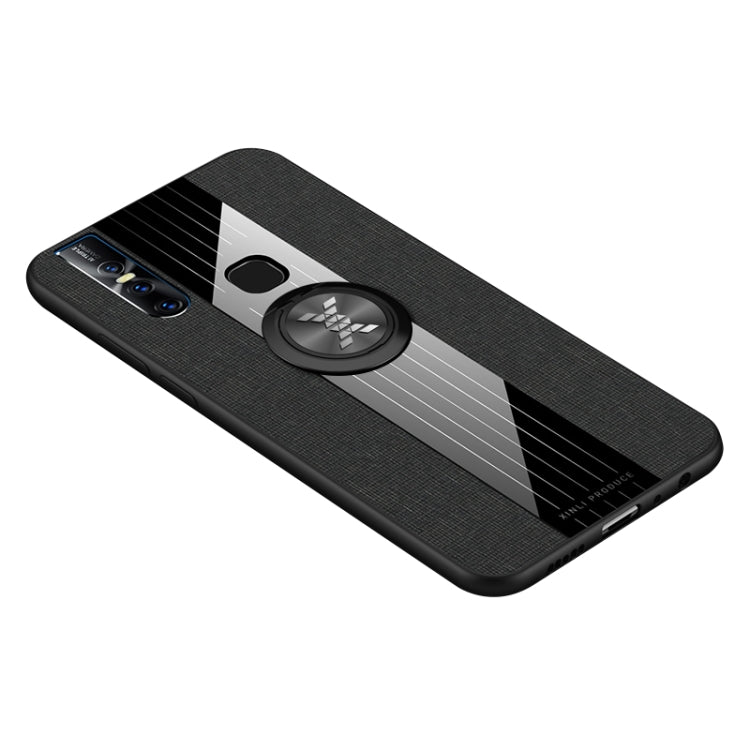 For Vivo S1 / V15 XINLI Stitching Cloth Texture Shockproof TPU Protective Case with Ring Holder