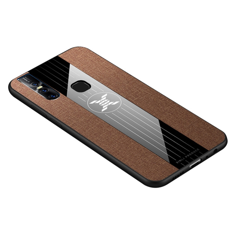 For Vivo S1 / V15 XINLI Stitching Cloth Texture Shockproof TPU Protective Case with Ring Holder