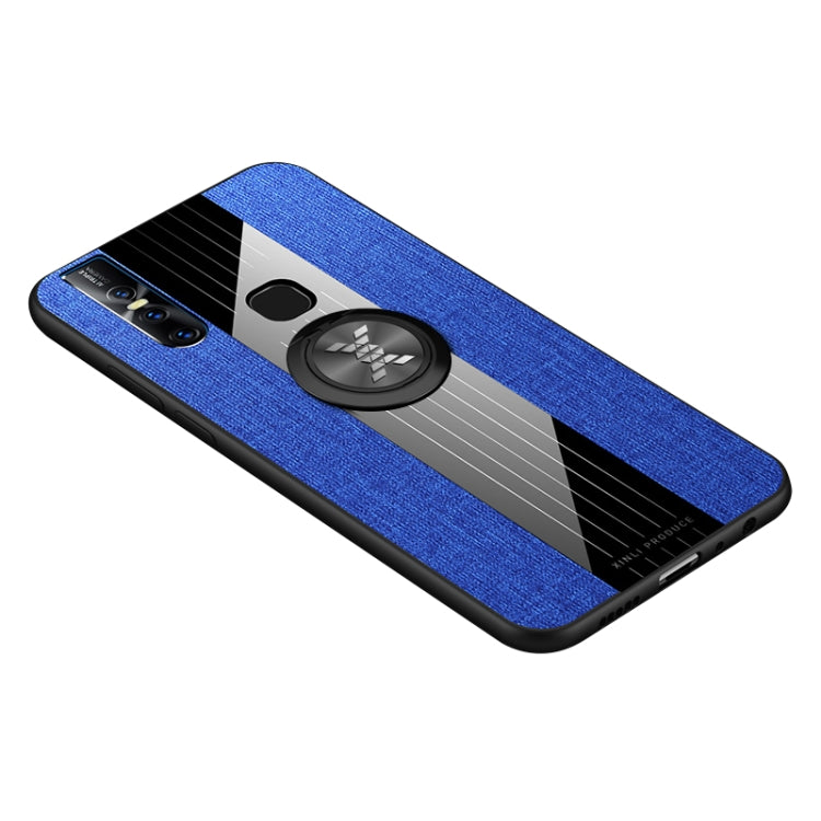 For Vivo S1 / V15 XINLI Stitching Cloth Texture Shockproof TPU Protective Case with Ring Holder