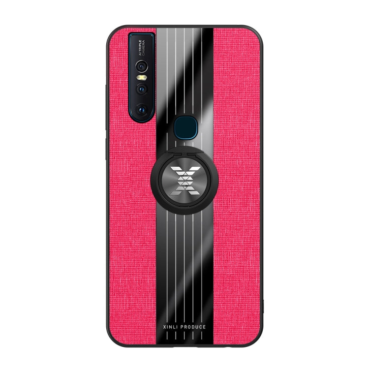 For Vivo S1 / V15 XINLI Stitching Cloth Texture Shockproof TPU Protective Case with Ring Holder