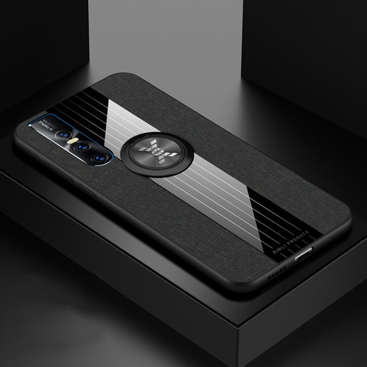 For Vivo V11 / X21S XINLI Stitching Cloth Texture Shockproof TPU Protective Case with Ring Holder