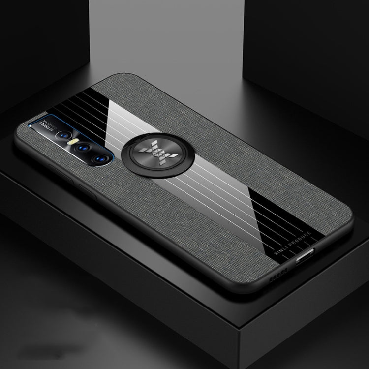 For Vivo V11 / X21S XINLI Stitching Cloth Texture Shockproof TPU Protective Case with Ring Holder
