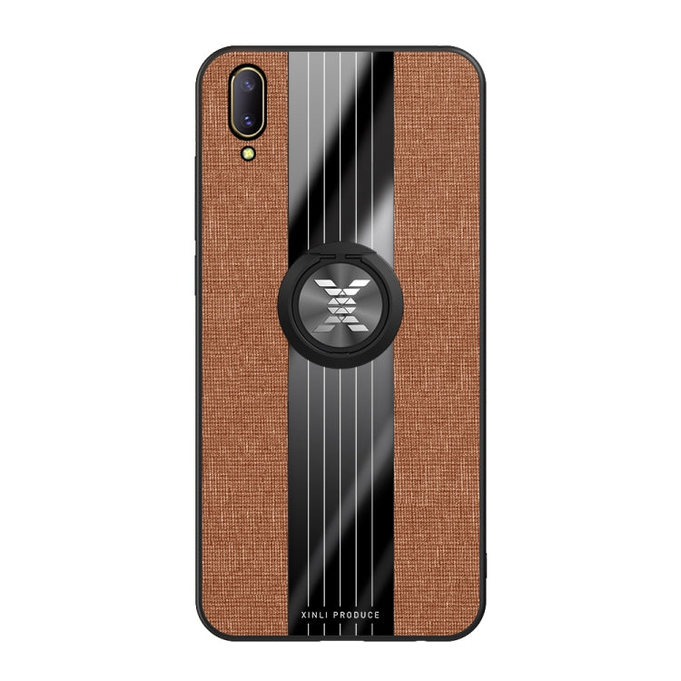 For Vivo V11 / X21S XINLI Stitching Cloth Texture Shockproof TPU Protective Case with Ring Holder