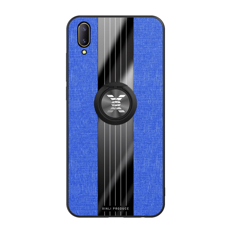 For Vivo V11 / X21S XINLI Stitching Cloth Texture Shockproof TPU Protective Case with Ring Holder