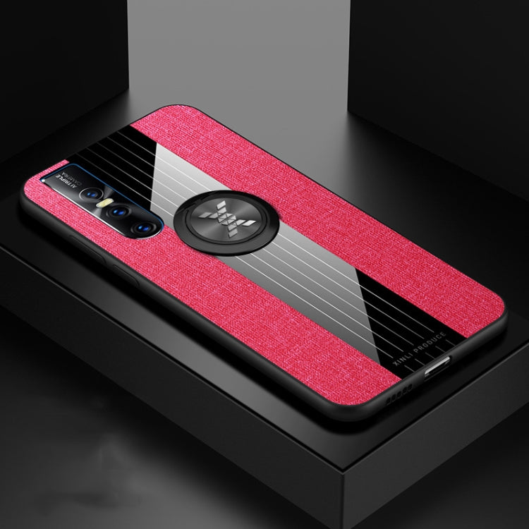 For Vivo V11 / X21S XINLI Stitching Cloth Texture Shockproof TPU Protective Case with Ring Holder