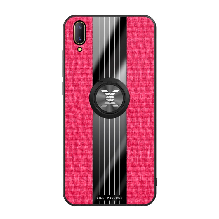 For Vivo V11 / X21S XINLI Stitching Cloth Texture Shockproof TPU Protective Case with Ring Holder