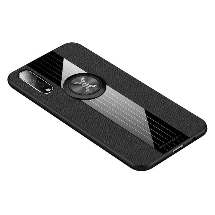 For Vivo IQOO Neo XINLI Stitching Cloth Texture Shockproof TPU Protective Case with Ring Holder