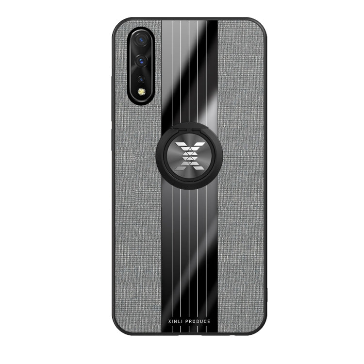 For Vivo IQOO Neo XINLI Stitching Cloth Texture Shockproof TPU Protective Case with Ring Holder