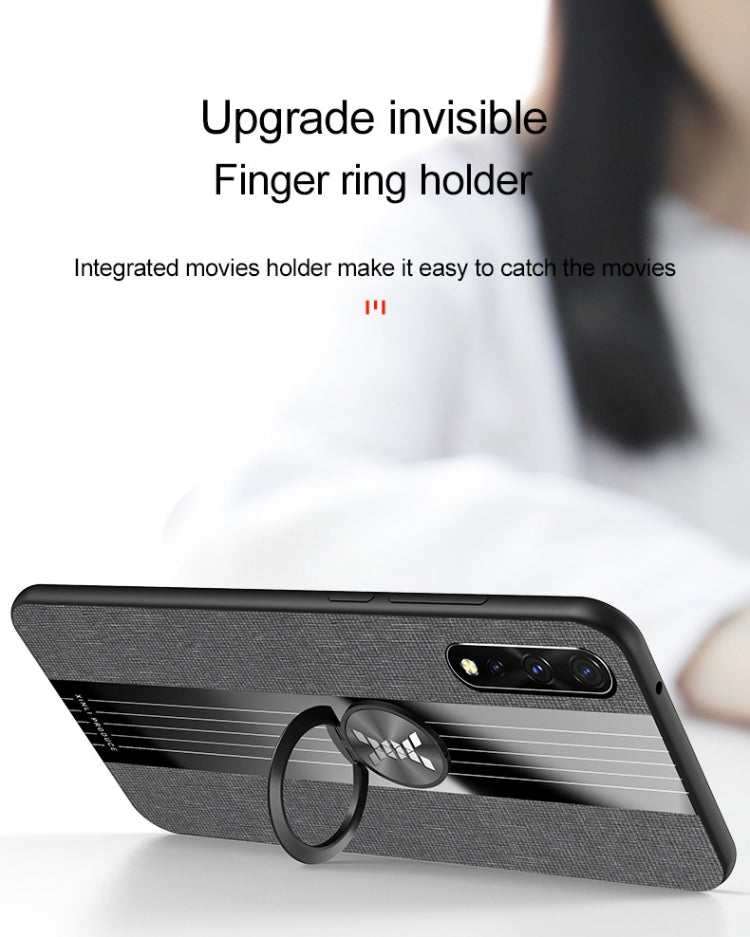 For Vivo IQOO Neo XINLI Stitching Cloth Texture Shockproof TPU Protective Case with Ring Holder