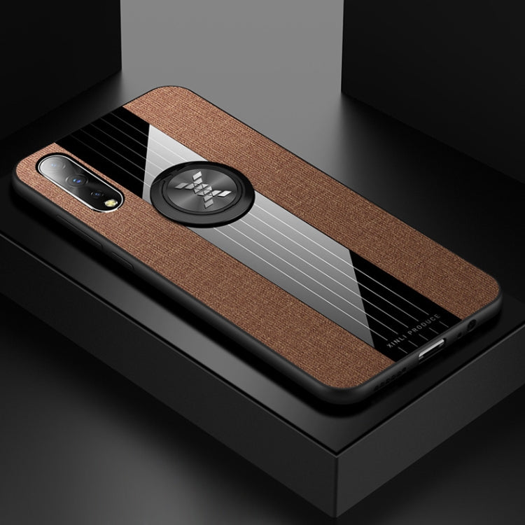 For Vivo IQOO Neo XINLI Stitching Cloth Texture Shockproof TPU Protective Case with Ring Holder